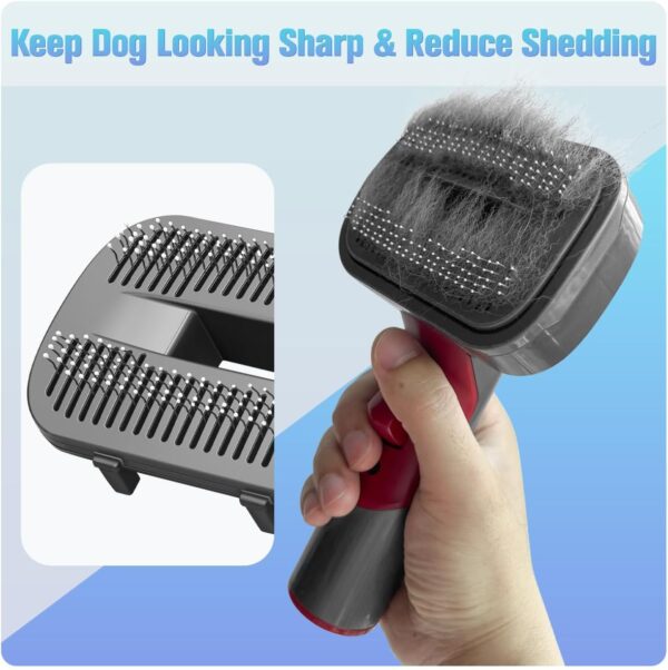 MOPEI 3-in-1 Dog Hair Vacuum Brush for Grooming Shedding and Dematting, Pet Hair Remover Brush Compatible with Dyson V7 V8 V10 V11 V12 V15 Vacuum Cleaner - Image 4