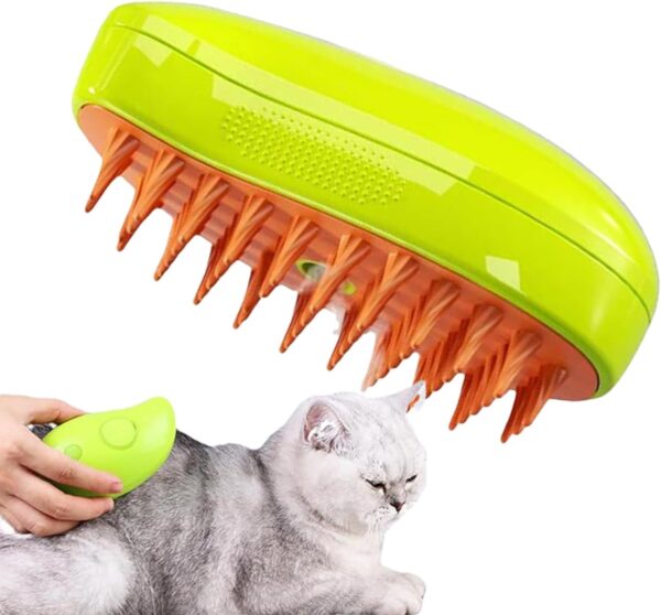 3 In1 Steamy Cat Brush - 1/2 PCS Self Cleaning Ste-am Cat Brush, Rechargeable Pet Steamer Brush with Rounded Ends, Multifunctional Cat Grooming Brush, Electric Pet Massage Comb, Pet Hair Removal Comb - Image 8