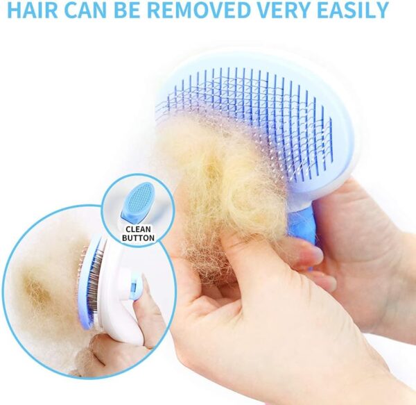 NATRUTH Cat Brush, Slicker Dog Brushes, Self Cleaning Slicker Brush for shedding- Removes 90% of Dead Undercoat and Loose Hairs, Suitable for Medium and Long Haired Dogs Cats - Image 2