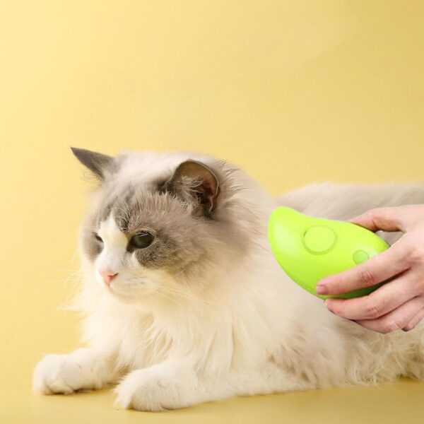 3 In1 Steamy Cat Brush - 1/2 PCS Self Cleaning Ste-am Cat Brush, Rechargeable Pet Steamer Brush with Rounded Ends, Multifunctional Cat Grooming Brush, Electric Pet Massage Comb, Pet Hair Removal Comb - Image 4