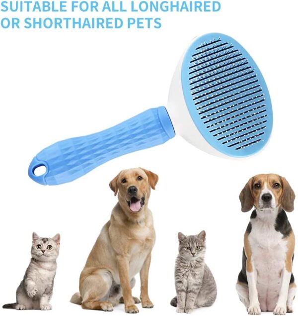 NATRUTH Cat Brush, Slicker Dog Brushes, Self Cleaning Slicker Brush for shedding- Removes 90% of Dead Undercoat and Loose Hairs, Suitable for Medium and Long Haired Dogs Cats - Image 4