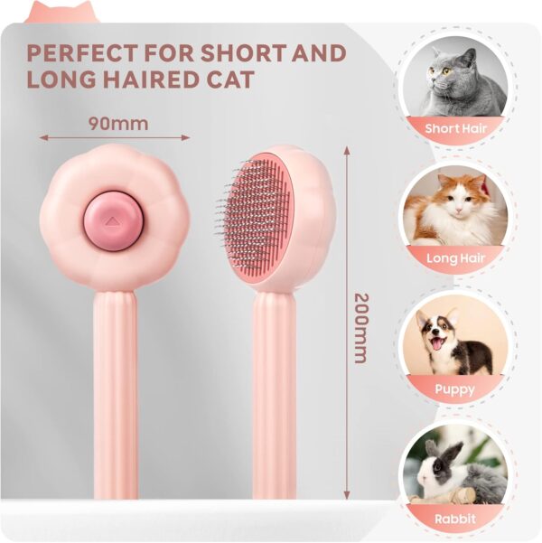 Cat Brush Dog Brush，Baytion Self Cleaning Pet Grooming Brush for Short or Long Haired Cats Puppy Kitten Massage to Remove Loose Undercoat, Mats, Tangled Hair and Shed Fur - Image 4