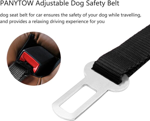 PANYTOW Adjustable Dog Safety Belt for Car-Dog Seat Belt for Car -Dog Car Harness | Pet Travel Accessories. (Black) - Image 4