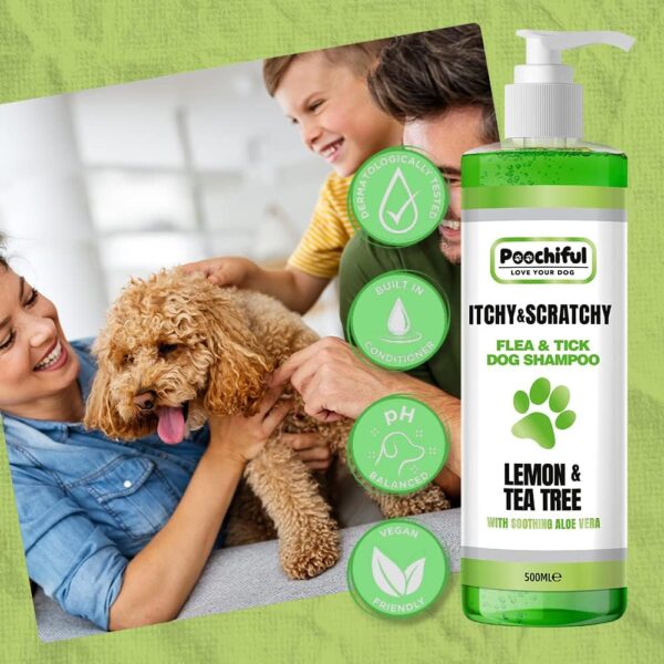 Poochiful Itchy & Scratchy Dog Shampoo Sensitive Skin 500ml Dog & Puppy Shampoo and Conditioner From 8 Weeks Pro Grooming Products for Dogs. Flea & Tick Shampoo Suitable for Sensitive Itchy & Dry Skin - Image 7