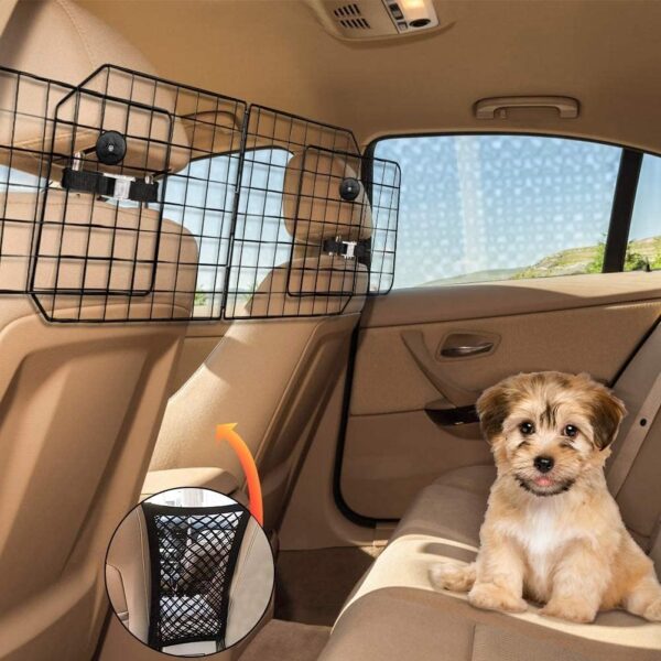 Urban Deco Car Headrest Dog Guard For Dog Car Barriers Adjustable Pet Travel Dog Barrier Mesh Dog Guard For SUV, Car Vehicle (Black). - Image 9