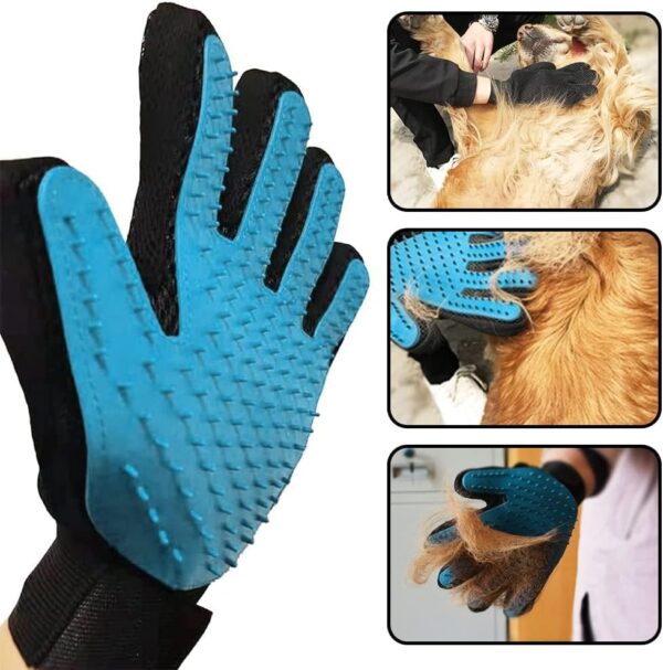 LNJBABAO 2PCS Pet Hair Remover Gloves Horse Grooming Mitts Deshedding Tool for Cats Dog Rabbits & Horses Bathing Hair Remover Gloves with Long and Short Hair - Image 4