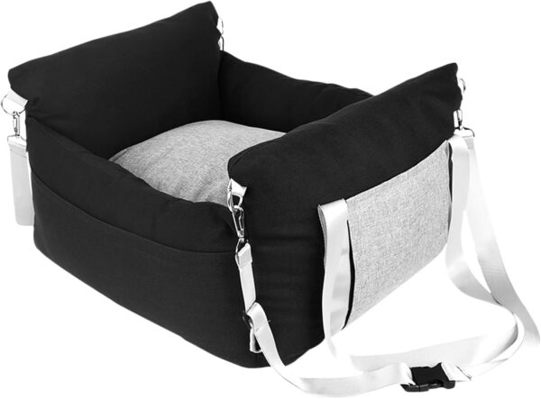 Petyoung Dog Car Seat for Small Medium Dog, Water-Resistant Dog Booster Seat Dog Bed with Safety Leash for Car, Small Pets Travel Carrier Bag with with Removable Mat - Image 4