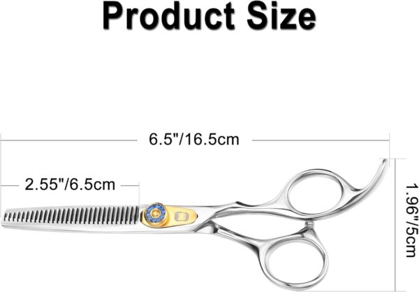 Filhome Thinning Scissors for Dogs, Professional Thinning Shears for Pets Double Sided Blades Stainless Steel Pet Cat Shears for Grooming Dogs Cats - Image 6