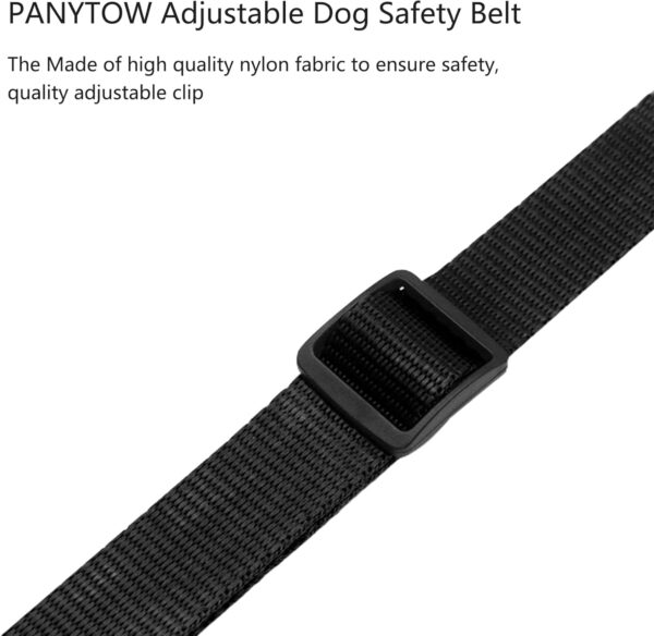 PANYTOW Adjustable Dog Safety Belt for Car-Dog Seat Belt for Car -Dog Car Harness | Pet Travel Accessories. (Black) - Image 3