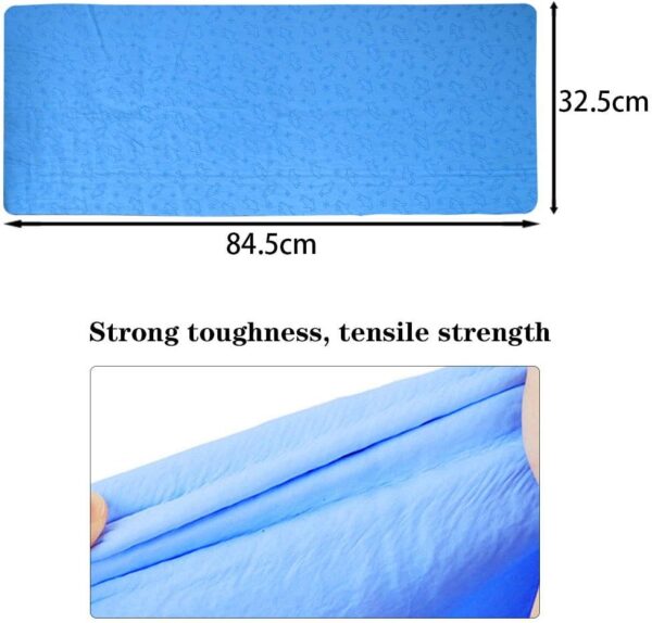 DIQC Pet Towels Quick Drying Dog Grooming Towels Anti-bacteria Super Absorbent Dog Shammy Towel Blue PVA Synthetic Chamois Cloth for Small Medium Animal Daily Use Outdoor Indoor 85 * 33 cm - Image 2