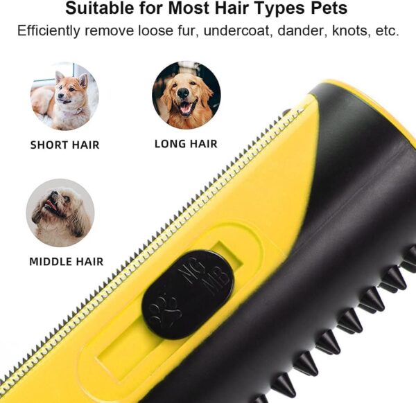 3-in-1 Undercoat Hair Brush, Reusable Pet Hair Remover, Deshedding Trimmer Tool, Pet hair Grooming Comb, Fur care dog brush, Depilatory Roller for Dogs, Cats and all pet hair types. (Yellow) - Image 6