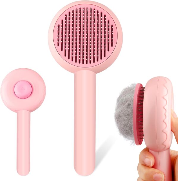 YETEE Cat Grooming Brush, Cat Dog Brush Slicker Cat Grooming Brush Dog Brushes for Shedding, Pet Grooming Tool with Cleaning Button for Cat Dog Shedding Tools Cat dog Brush for Short/Long Haired Cats - Image 7