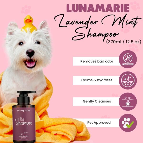 LunaMarie - Luxury Pet Spa Gift Set | Boujee Essentials Massage Brush, Shampoo, Paw Balm, Wine Toy, Hemp Oil, Premium Bandana, Bath Bombs, Thoughtful Gift for Pet Owners, Dog Gift Box (Large Breed) - Image 6