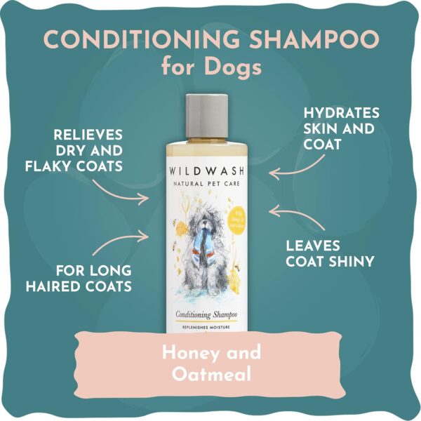 Conditioning Shampoo 250ml and Conditioner for sensitive Skin 250ml Set - Hydrates Against Dry Flaky Skin - With Honey for Healthy Strong Hair - Helps Detangle Long Haired Dogs - Natural - Image 5