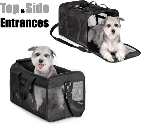 HITSLAM Pet Carrier Dog Carrier Soft Sided Pet Travel Carrier for Cats, Small dogs, Kittens or Puppies, Collapsible, Durable, Travel Friendly Black (L) - Image 5