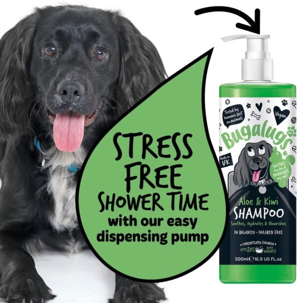 BUGALUGS Dog Shampoo - Soothing Aloe & Kiwi dog pet grooming shampoo & conditioner products for smelly dogs with tropical fragrance, best puppy sensitive skin shampoo (500ml) - Image 7