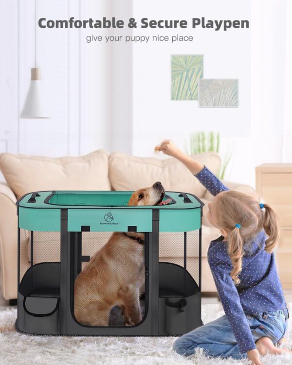 Foldable Pet Playpen,Cat Dog Playpen,Portable Dog Cage soft Portable Exercise Kennel Tent,Puppy Pen Indoors/Outdoors Pet Tent Fence (M(80 * 60 * 55cm)) - Image 2