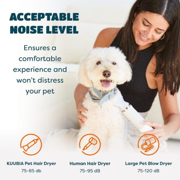 KUUBIA Dog Hair Dryer - 5 in 1 Dog Blow Dryer - Pet Hair Dryer - Dog Dryer - Cat Dryer - Portable, Quiet with NTC Smart Temperature Control - Image 5