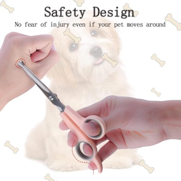 Pet Grooming Scissors, Stainless Dog Grooming Scissors, Sharp Cat Grooming Scissors with Safe Round Tips, Professional Grooming Tool for Your Pet (Pink) - Image 3