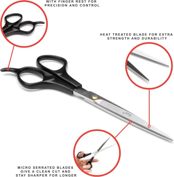 Mikki Dog, Cat Coat Grooming Scissors - Pet Shears - For Short, Medium and Long Fur Hair - Large - Image 3