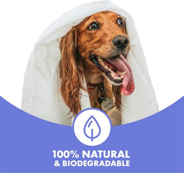 DotDotPet Biodegradable Dog Towels 20 x Eco Friendly Dog Drying Towel - Absorbent Quick Drying Award Winning Dog Towels - Dog Walking and Travel Essential - Single Use 100% Natural Pet Towels - Image 2