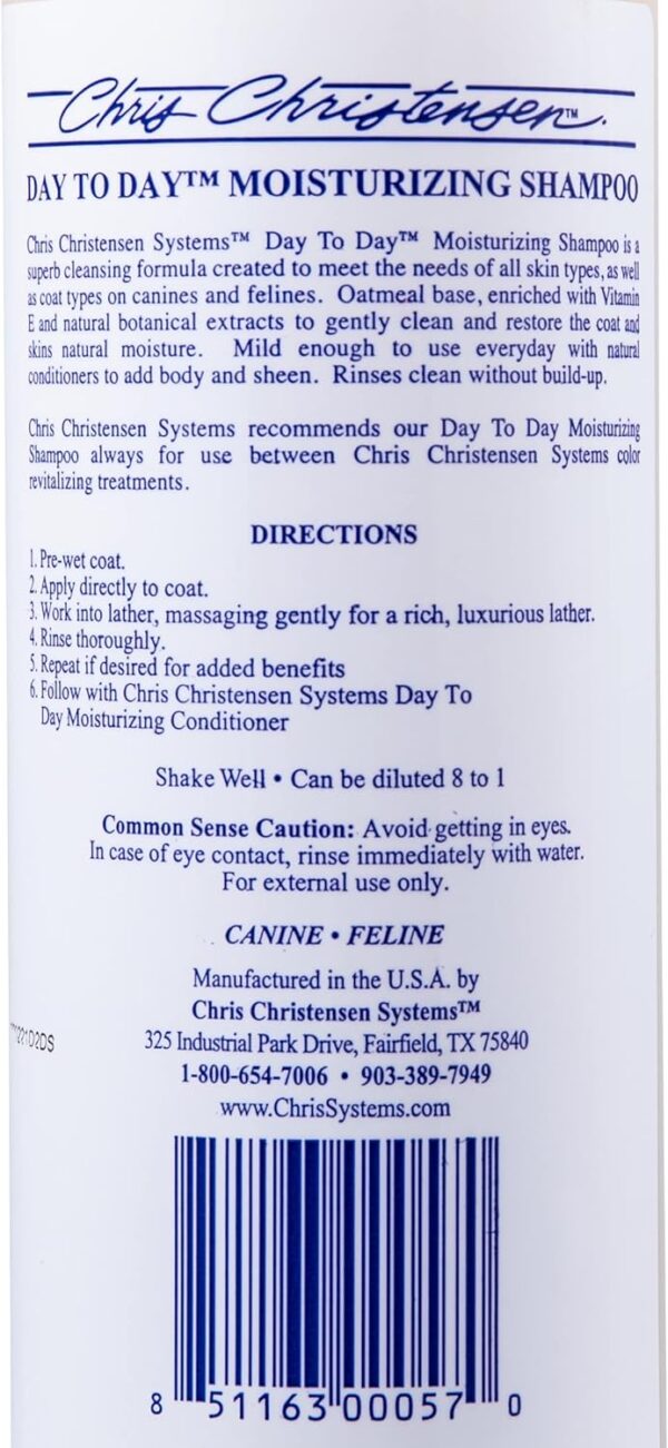 Chris Christensen Day To Day Moisturizing Dog Shampoo - Soothing Dog Shampoo for Itchy Skin - Moisturising & Cleansing Shampoo - Sensitive Dog Shampoo - Soothes Itchy & Irritated Skin, 473ml - Image 4