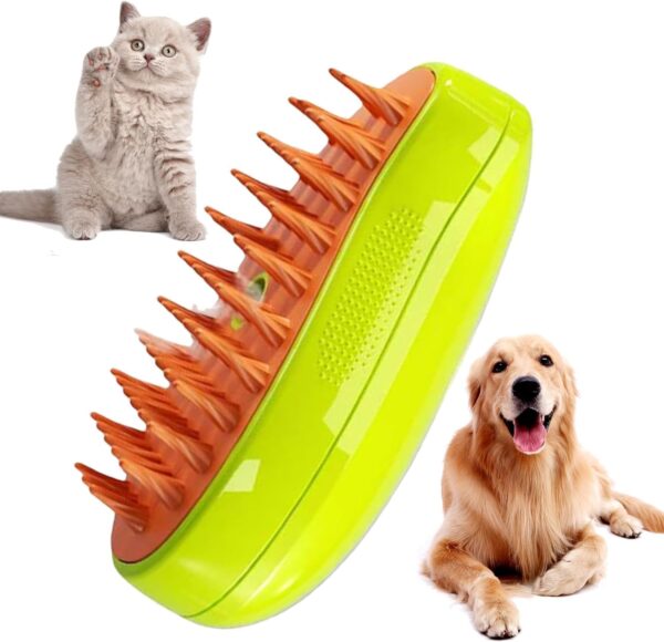 3 In1 Steamy Cat Brush - 1/2 PCS Self Cleaning Ste-am Cat Brush, Rechargeable Pet Steamer Brush with Rounded Ends, Multifunctional Cat Grooming Brush, Electric Pet Massage Comb, Pet Hair Removal Comb - Image 9