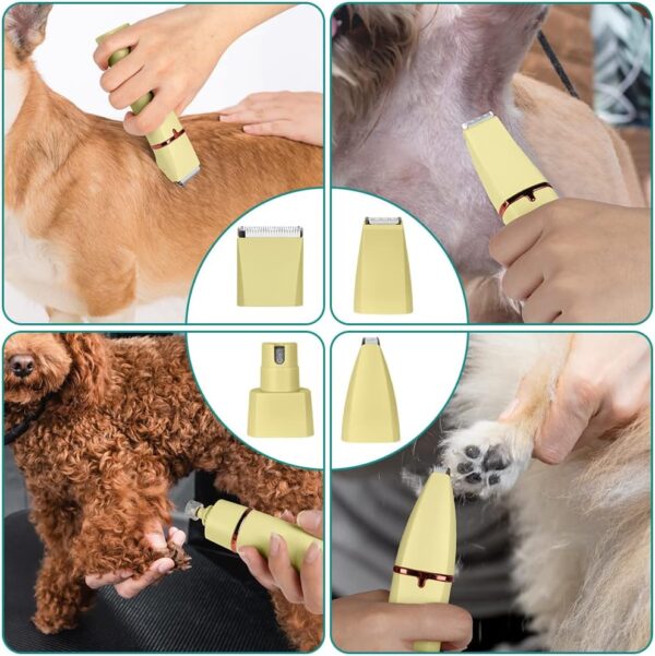 OFFCUP Dog Grooming Kit, Pet Hair Clipper, Grooming Clippers Pet Clipper Shaver Low Noise Rechargeable Cordless Dog Grooming Clippers Electric Pet Clippers for Dogs Cats Pets Hair Trimmer (Yellow) - Image 7