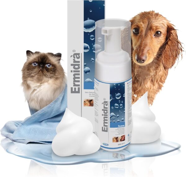 ICF Ermidrà® Mousse Dog & Cat Dry Shampoo - Foam for Cleansing Soothing & Itch Relief – Relieves Dog & Cat Dry Skin, Rash, Scratching - 200 ml - Image 9