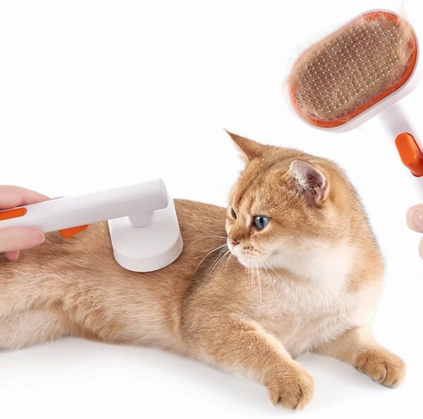 Belisy Pet Grooming Brush for Cats & Dogs, Professional Self-Cleaning Slicker Brush for Long/Short Hair - Remove Loose Undercoat & Reduces Shedding - Image 5