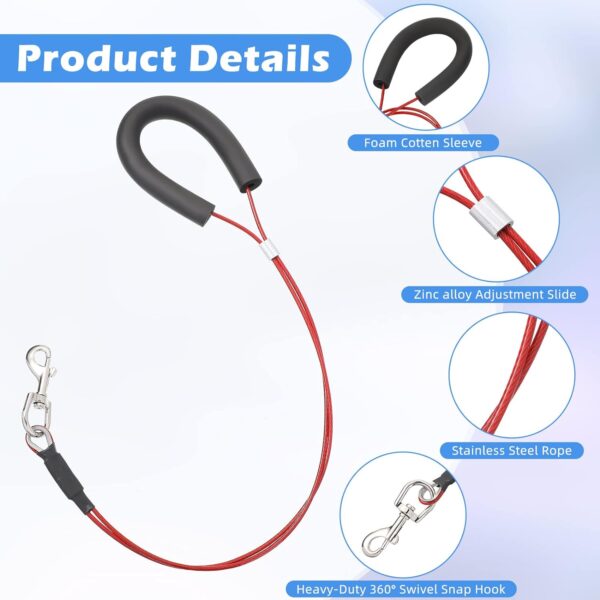 8 Pcs Dog Grooming Loop Noose, Dog Grooming Restraint Loop Grooming Loops for Dogs Groomers Long Noose for Grooming Pet Grooming Table Dog Bath Tub Pet Bathtub Medium Large Small Dog Bathing Station - Image 4