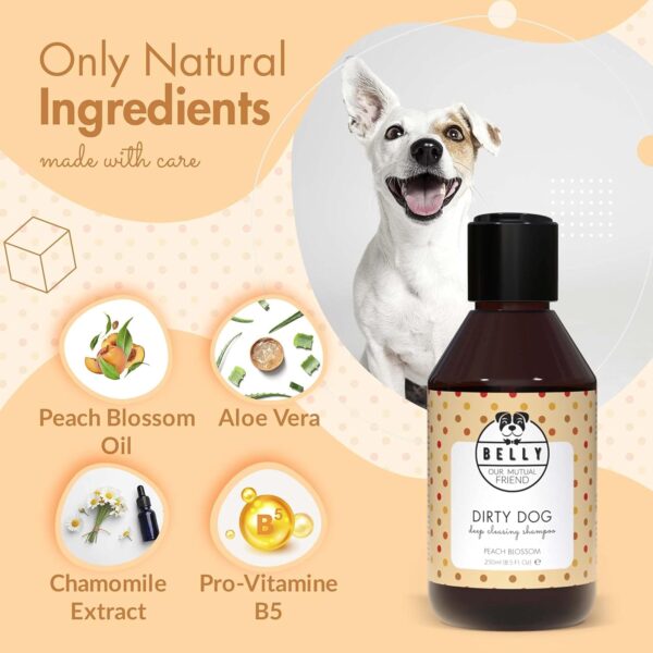 Belly Organic Dog Shampoo - Natural Dog Shampoo For Smelly Dogs - Sensitive Dog Shampoo For Dry Itchy Skin - Dog Shampoo Sensitive Skin, Deshedding Shampoo For Dogs, Pet Shampoo for Dog, 250ml - Image 3