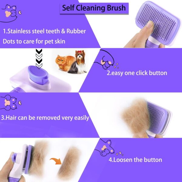 ACE2ACE Slicker Dog Comb Brush, Cat Hair Brush, Pet Grooming Brush, Daily Use to Clean Loose Fur & Dirt, Great for Dogs and Cats With Medium Long Hair - Image 2