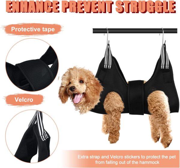 Dog Grooming Hammock Grooming Kit, Dog Harness for Small Dog and Cat with Widen Strap, Pet Nail Trimming Sling Hammock Helper Pet Supplies Grooming Table for Puppy Kitten Bathing Grooming (Small) - Image 2