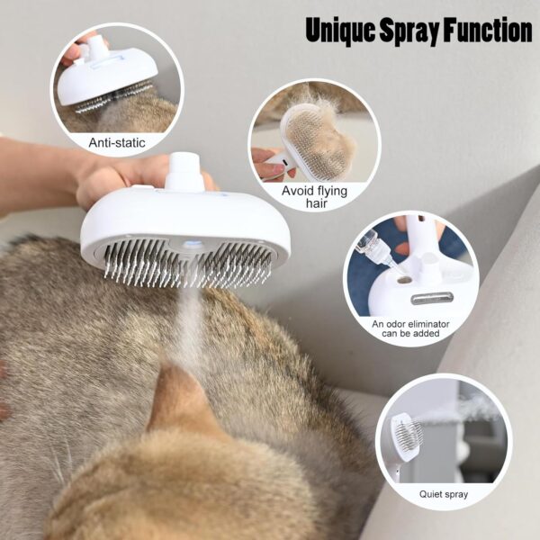 Katoggy Spray Cat Brush, Self Cleaning Dog Steam Brush, Easy To Clean, Remove Static Flying Hair Steam Grooming Brush for Cats and Dogs - Image 4