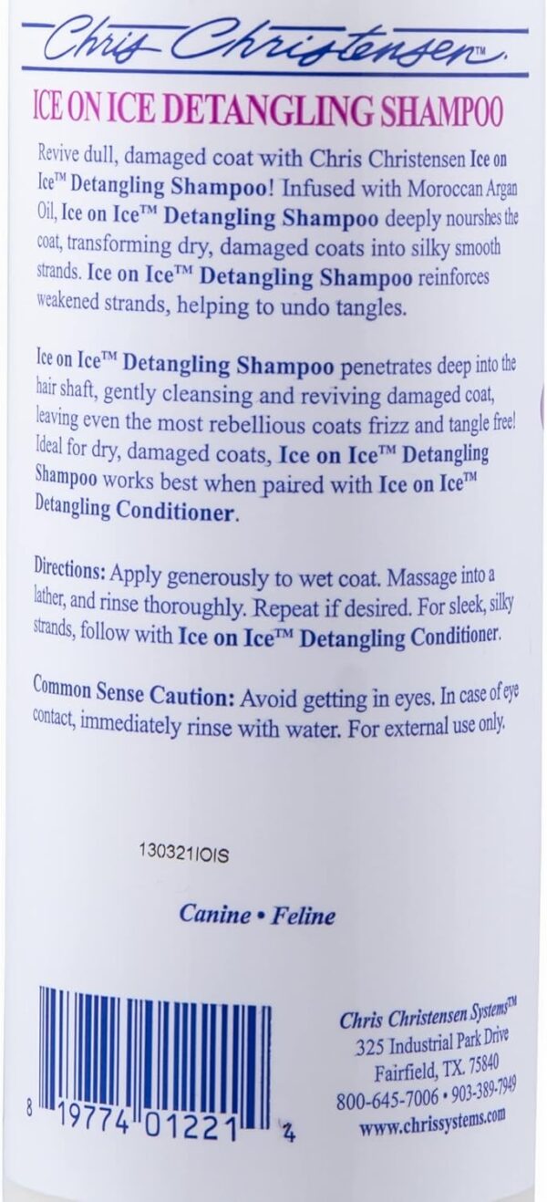 Chris Christensen Ice on Ice Dog Shampoo - Detangling Shampoo for Dogs - Designed for Dull, Dry or Damaged Coats - Detangles & Revives Coat - Infused with Argan Oil to Reduce Frizz - Adds Shine, 473ml - Image 4