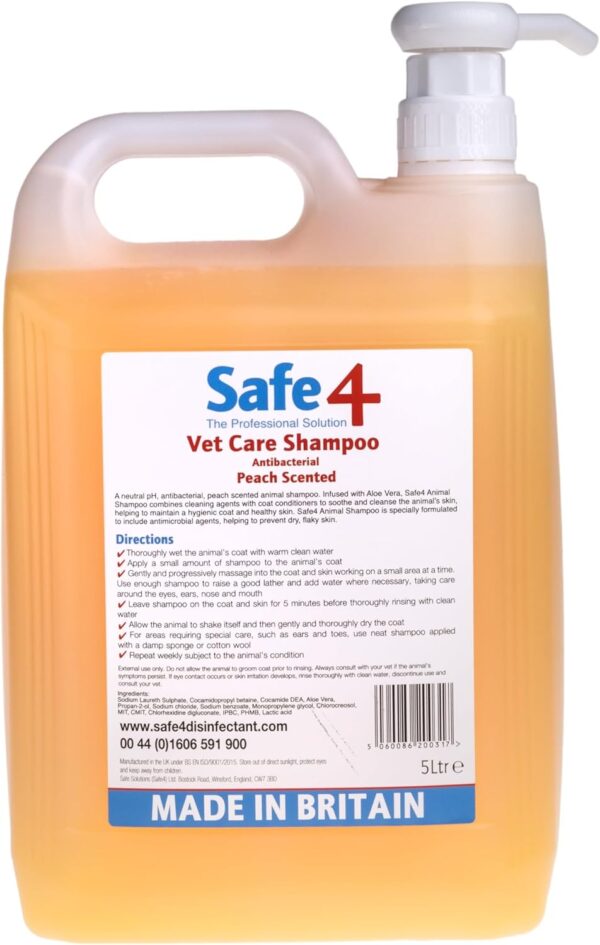 Safe4 Vet Care Shampoo (5L, Peach) - Image 2