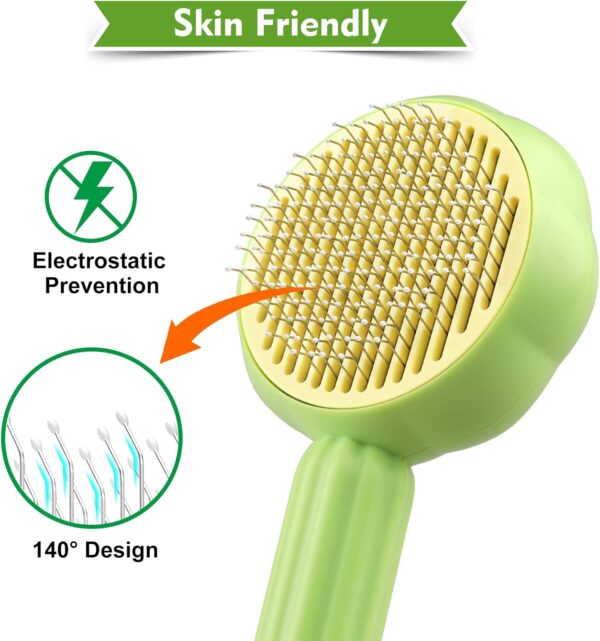 Cat Brush Dog Brush, YETEE Dog Grooming Brush, Dog Brushes for Grooming Effectively Removes Loose Undercoat, Cat Grooming Brush Dog Brushes for Shedding, Cat Brush for Short/Long Haired Cats(Green) - Image 3