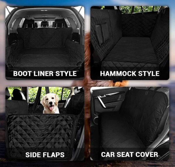 ADOV Dog Car Seat Cover, Waterproof Nonslip Back Seat with Seat Belt, Heavy Duty Anti-Scratch Pet Travel Crate/Hammock With Side Protection, Soft Padded Mat for Most Cars, Trucks, SUVs - 135x142cm - Image 5