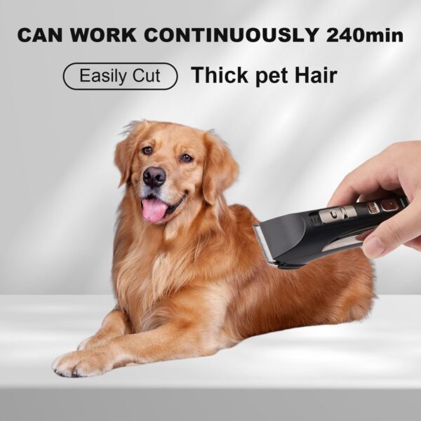 Joyyko Electric Dog Grooming Clipper Kit,Dog Clippers Professional,cat grooming,Cordless Pet Trimmer,Low Noise Rechargeable for Thick Hair with 6 Combs, Waterproof, Fast Charging,for Dogs & Cats - Image 3