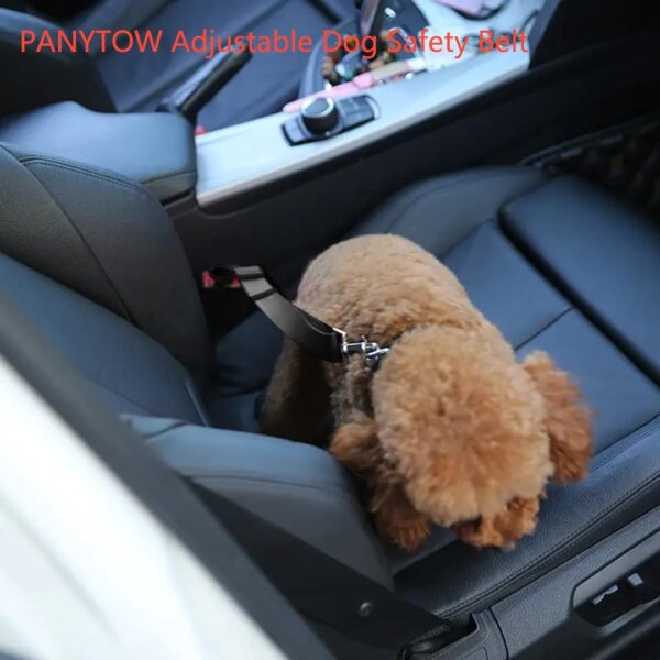 PANYTOW Adjustable Dog Safety Belt for Car-Dog Seat Belt for Car -Dog Car Harness | Pet Travel Accessories. (Black) - Image 7