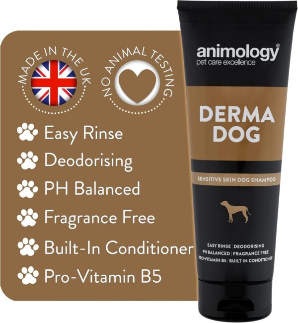 Animology Derma Dog Fragrance Free Mild Dog Shampoo 250ml - Image 3