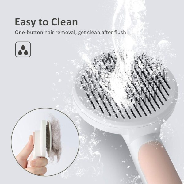 Baytion Pet Grooming Brush, Cats Dogs Brushes for Long Haired & Short Hair, Supple Stainless Steel Bristles Quick Cleaning of the Brush to Remove Tangles Dead Undercoat and Dirt - Image 5