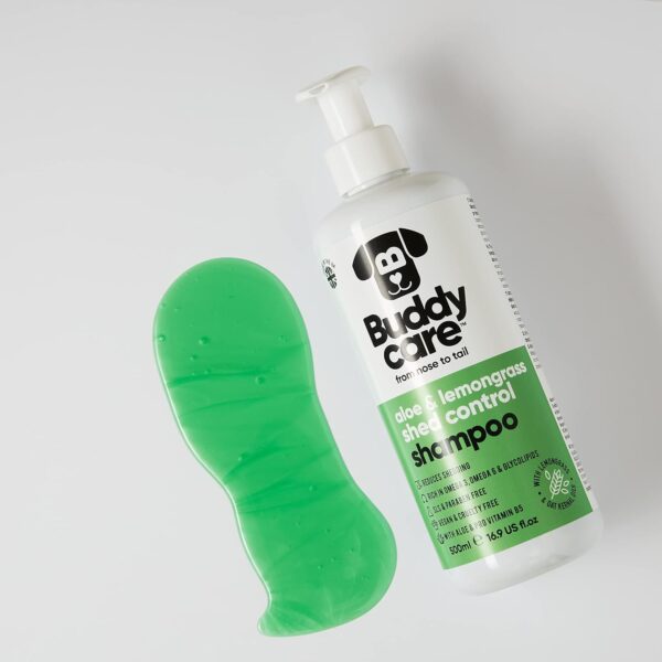 Shed Control Dog Shampoo by Buddycare | Aloe & Lemongrass Scented | With Aloe Vera and Pro Vitamin B5 (500ml) - Image 7