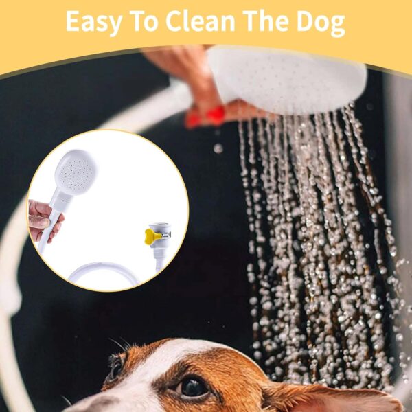 Pet Shower Hose Head - Single Tap Attachment with Secure Fit Clamp - Portable Dog Shower Sprayer - 1.3m Hose for Washing Pets and Grooming - Bath Sink Spray Attachment - Image 5