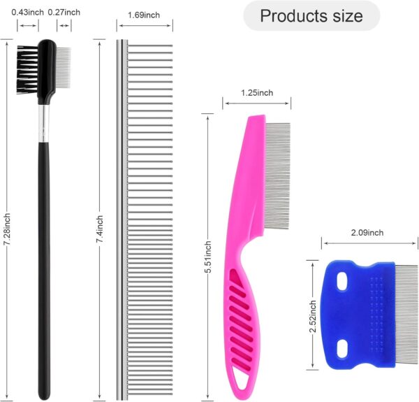 GUBCUB Pets Grooming Comb Kit for Small Dogs Puppies For Tear Stain Remover, 2-in-1 with Round Teeth to Remove Knots Crust Mucus - Image 2