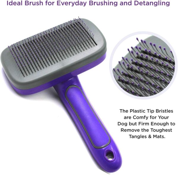 Hertzko Self Cleaning Slicker Brush - Ultimate Cat and Dog Grooming Solution - Ideal for Shedding, Short and Long Haired Cats and Dogs - Perfect Pet Hair Brush for Grooming and Brushing Needs - Image 2