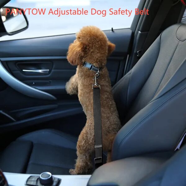 PANYTOW Adjustable Dog Safety Belt for Car-Dog Seat Belt for Car -Dog Car Harness | Pet Travel Accessories. (Black) - Image 6