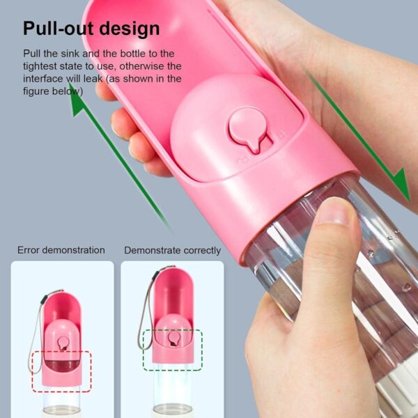 Fowybe Travel Dog Water Bottle Dispenser | Multi Function Pet Drinking Feeder - Pet Feeding Supplies for Cats Dogs Rabbits Walking Hiking Road Trip - Image 5