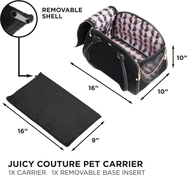 Juicy Couture Give Me Treats Pet Carrier - Stylish Black Travel Bag for Small Dogs and Cats - Image 3